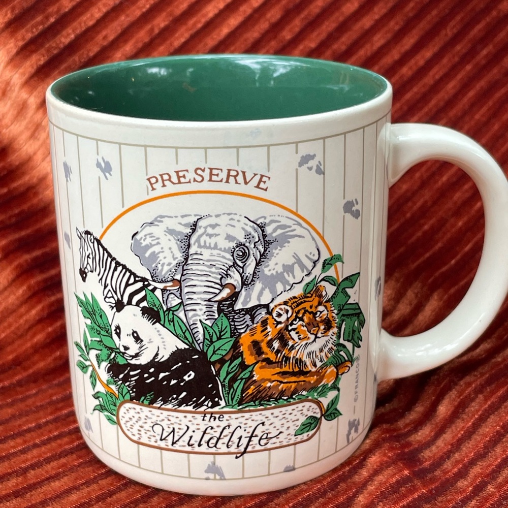 Vintage Mug: preserve the wildlife